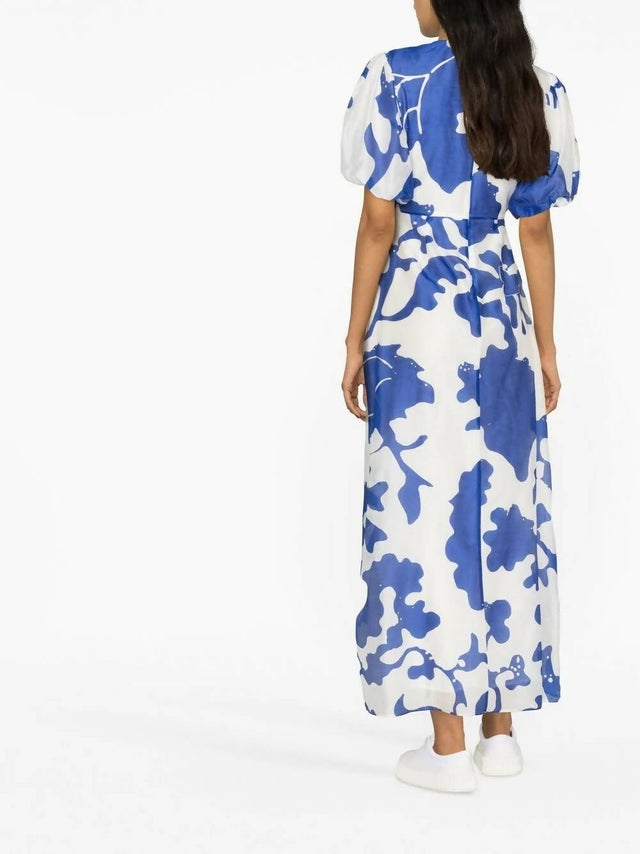 SIR - Sir The Label Vivi Puff Sleeve Maxi Dress in Merce Abstract Print
