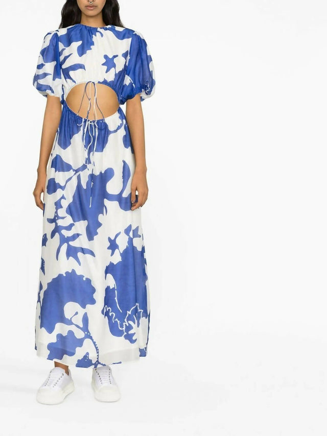 SIR - Sir The Label Vivi Puff Sleeve Maxi Dress in Merce Abstract Print
