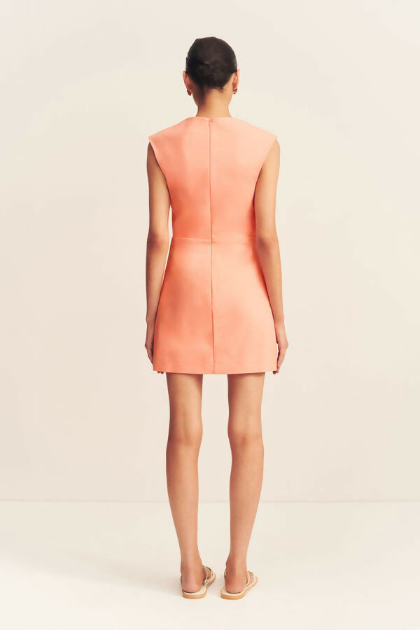 Shona Joy Lani Draped Mini Dress Peach