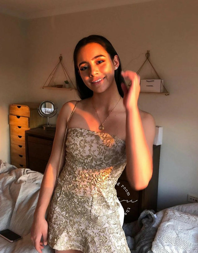 Sofia the Label Radiant Mini Dress - 8 / Brown - Dresses