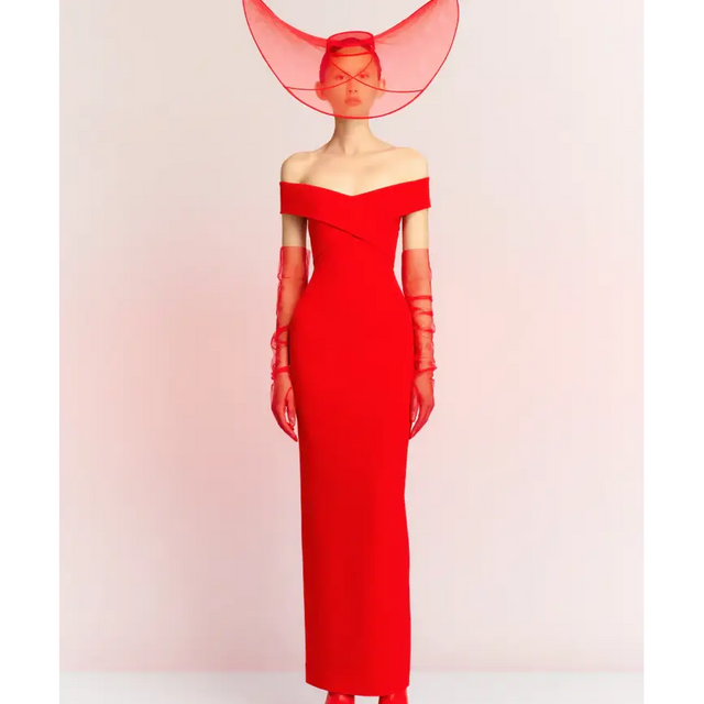 Solace London Ines Maxi - 6 / Red - Dresses