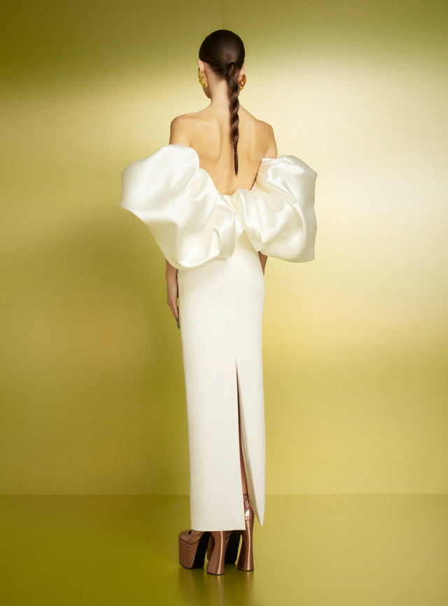 Solace London Pia Maxi in Cream - 10 / Cream - Dresses