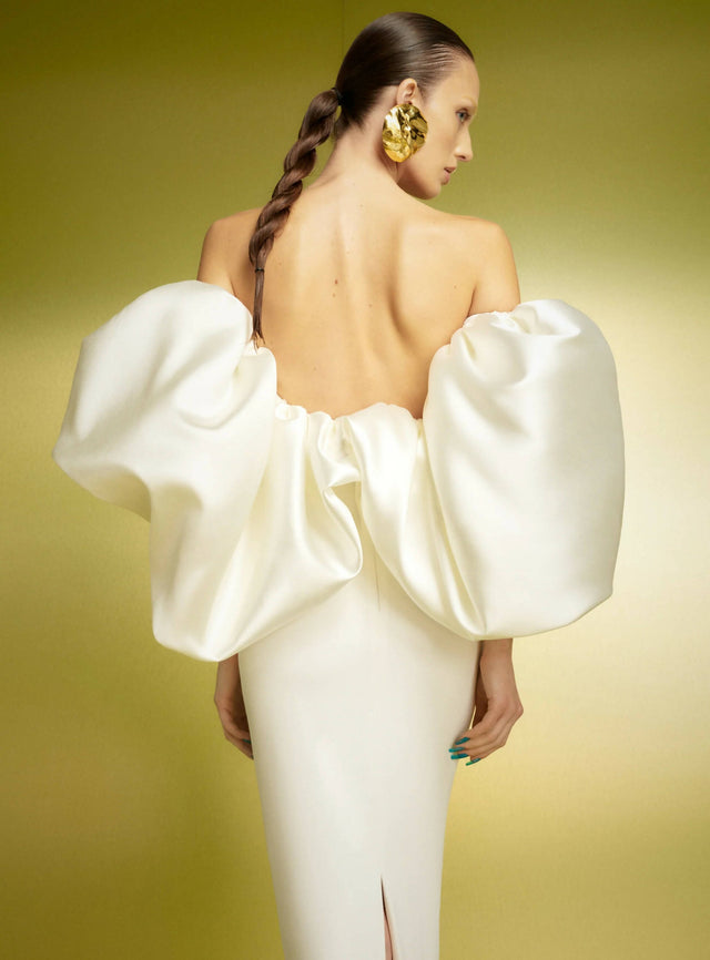 Solace London Pia Maxi in Cream - 10 / Cream - Dresses