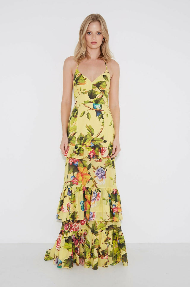 Sonya Florence Maxi Dress Royal Botanica Size S/AU 8 - Dresses