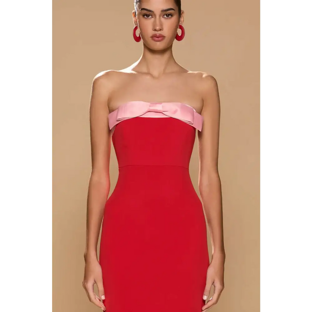Sonya Moda Ivrea Ribbon Maxi Dress Lola Red - Dresses