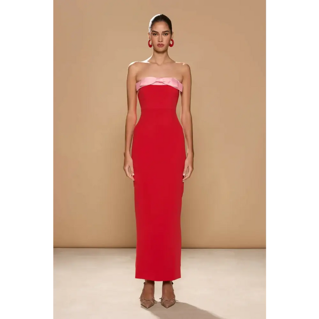 Sonya Moda Ivrea Ribbon Maxi Dress Lola Red - Dresses