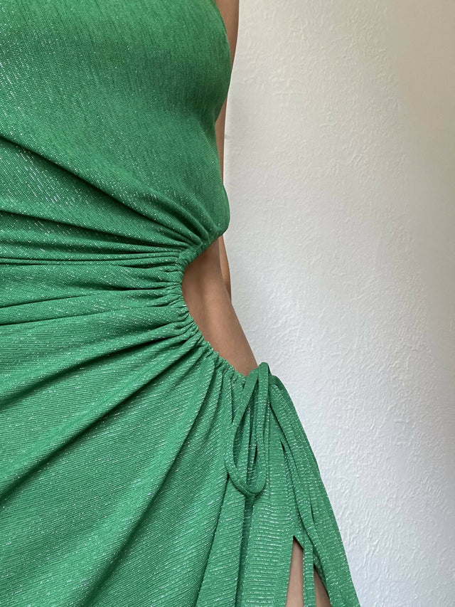 Sonya Moda Nour Maxi Dress in Forest Green Shimmer - Dresses