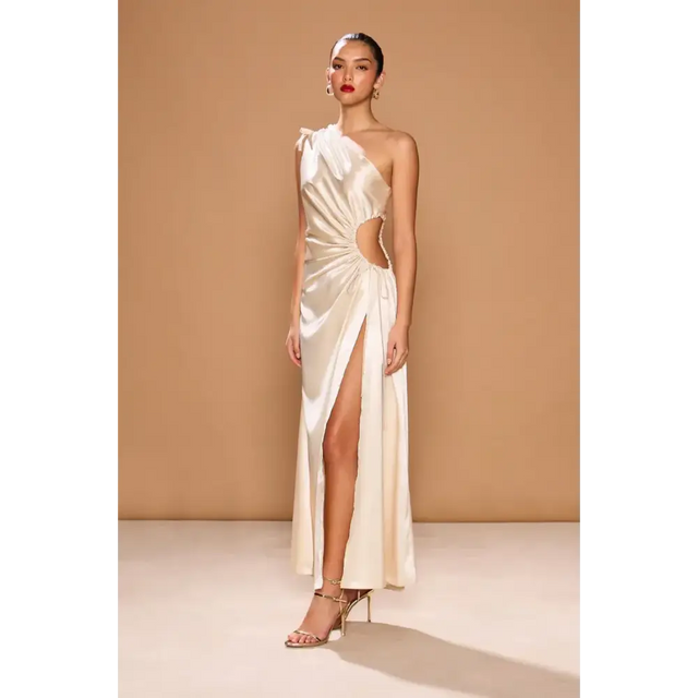 Sonya Moda Nour Maxi Dress Ocean Pearl Size 8 - 8 / Cream - Dresses
