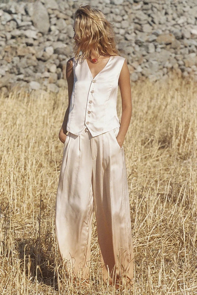 Spell Cherie Pant & Vest Set - Size XL - 14 / Cream - Outfit Sets