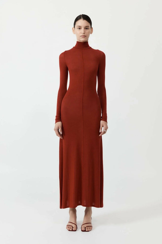 St Agni Jersey Maxi Dress in Rogue - 8 / Red - Dresses