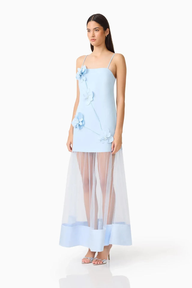 Elliatt Reina Applique Gown in Sky Blue