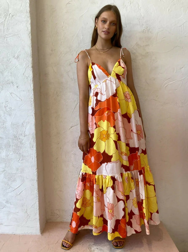 Steele Farida Maxi Dress - 8 / Floral - Dresses
