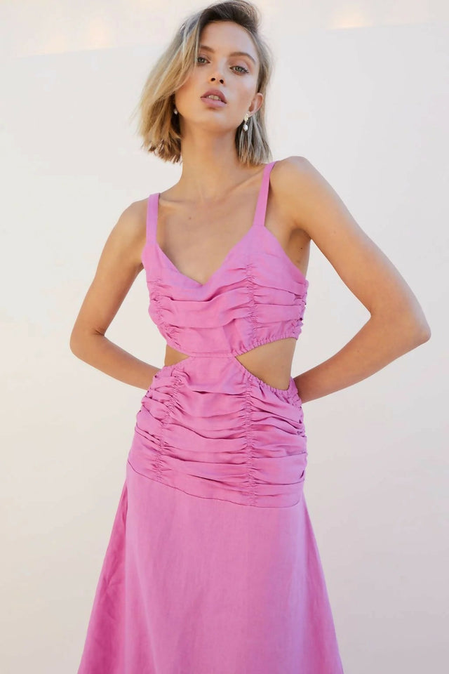Suboo Aster Cutout Maxi Dress in Pink / Fuchsia - 6 / Pink - Dresses