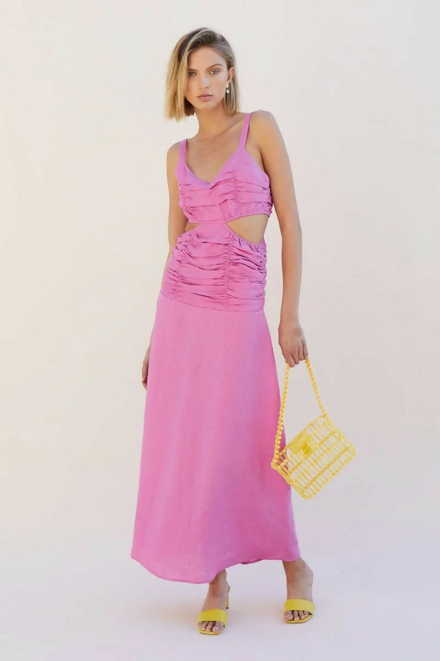 Suboo Aster Cutout Maxi Dress in Pink / Fuchsia - 6 / Pink - Dresses