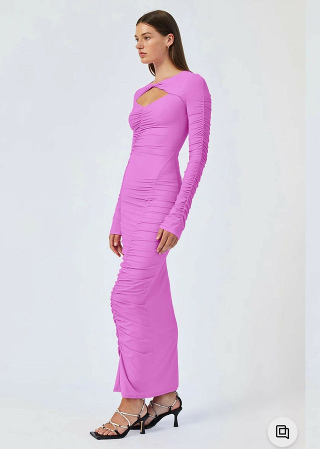 Suboo Ivy Rouched Dress in Fuchsia Size 8 10 - Dresses