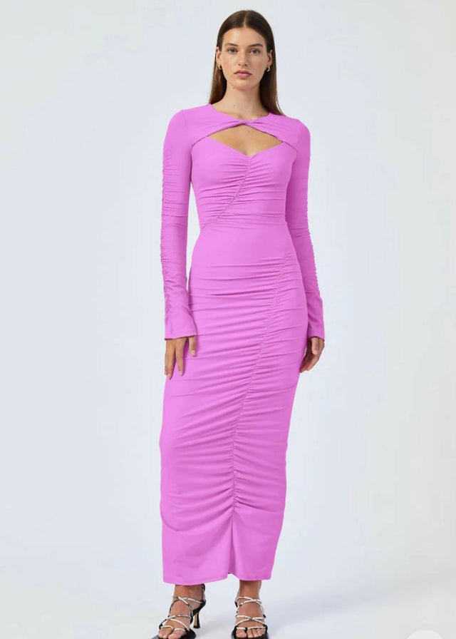 Suboo Ivy Rouched Dress in Fuchsia Size 8 10 - Dresses