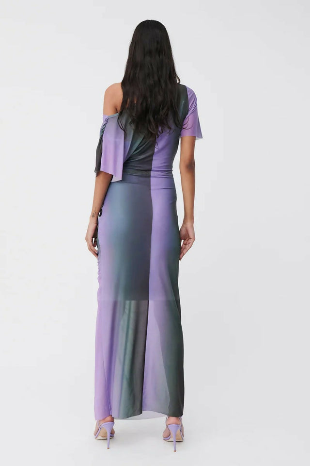 Suboo Olafur Draped Cowl Neck Longline Dress Purple Size AU 10 - 10 / Purple - Dresses