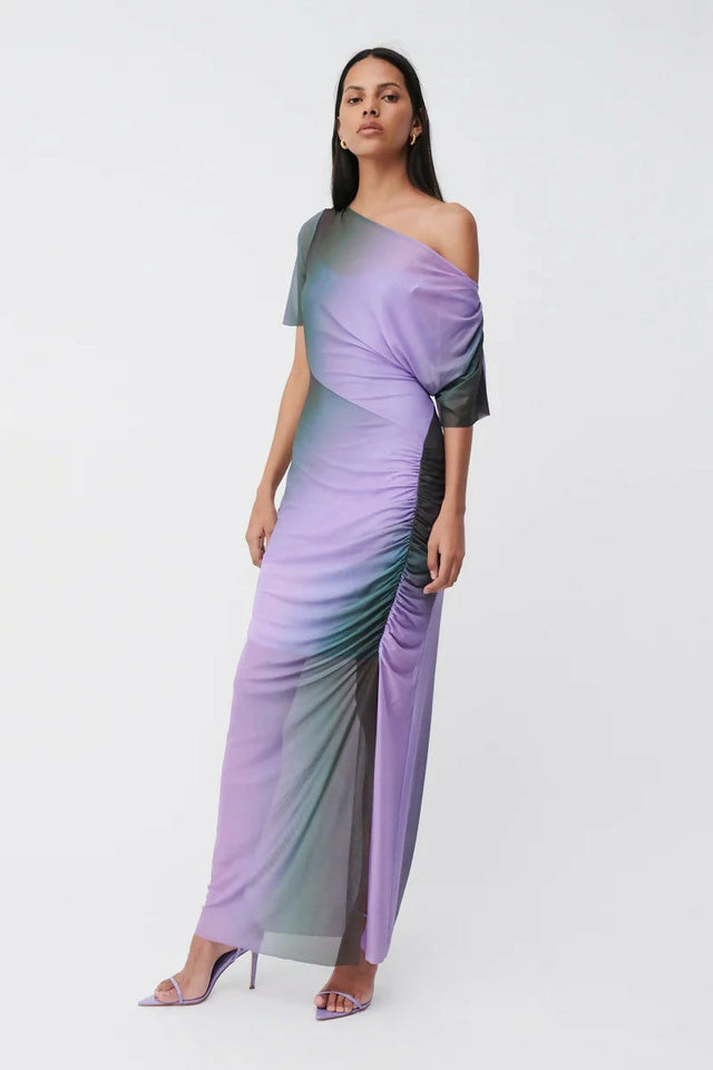 Suboo Olafur Draped Cowl Neck Longline Dress Purple Size AU 10 - 10 / Purple - Dresses