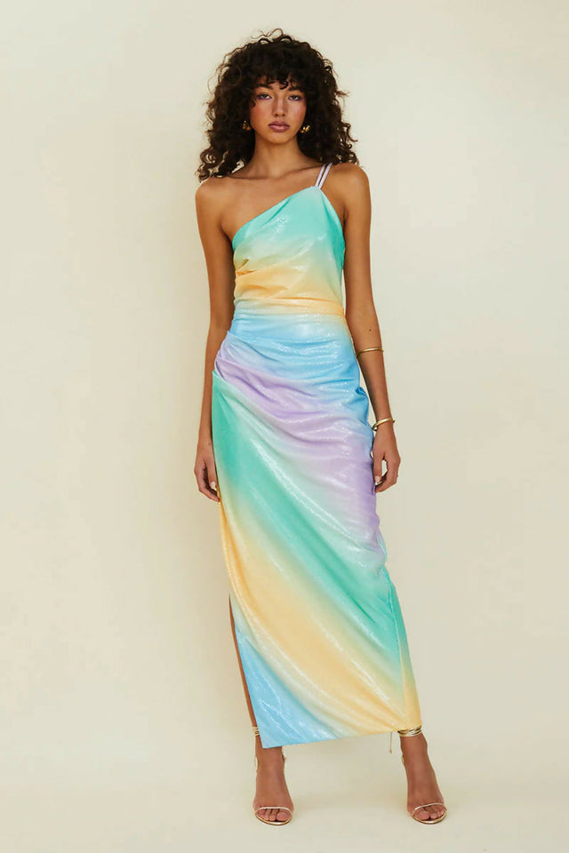 Suboo Ombre One Shoulder Split Maxi Size 8 - 8 / Multi - Dresses