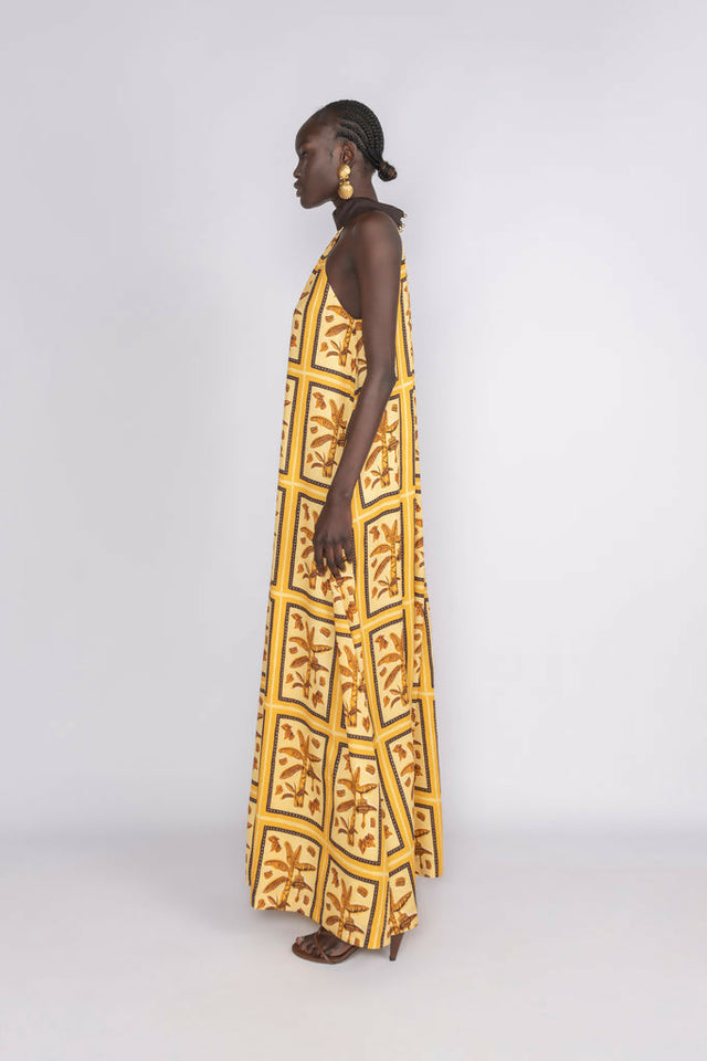 Sunset Lover Tiled Hanson Palm Full Length Dress - 8 / Print - Dresses