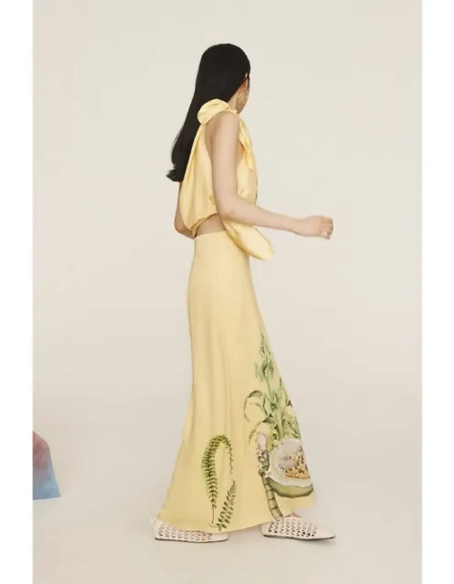 ALEMAIS Sol Silk Top and Skirt Set Size 8 & 10 AU