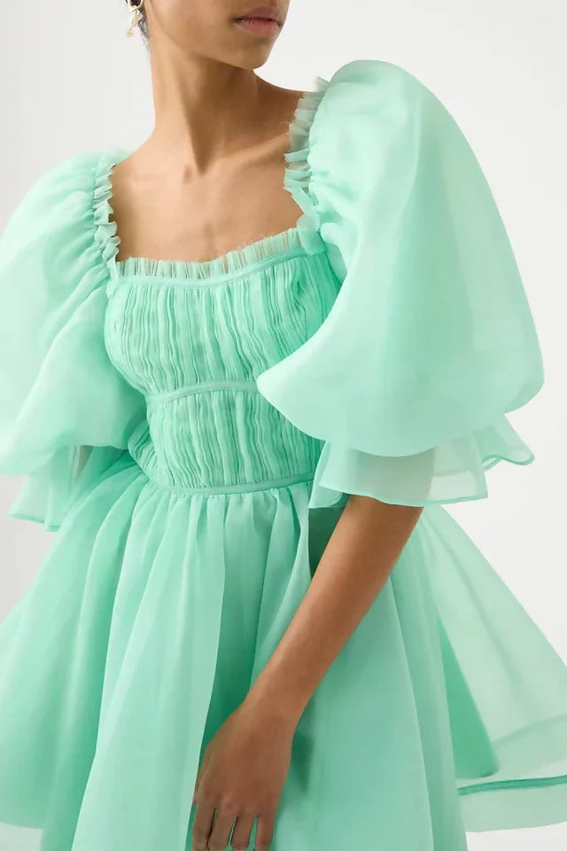 AJE Astrid Tie Back Mini Dress Green