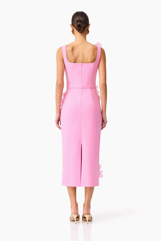 Elliatt Chantelle 3D Midi Dress in Pink