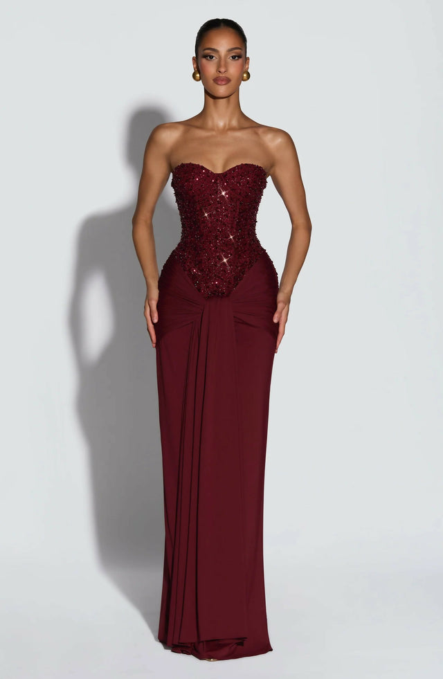 BABYBOO Carina Maxi Dress Burgundy