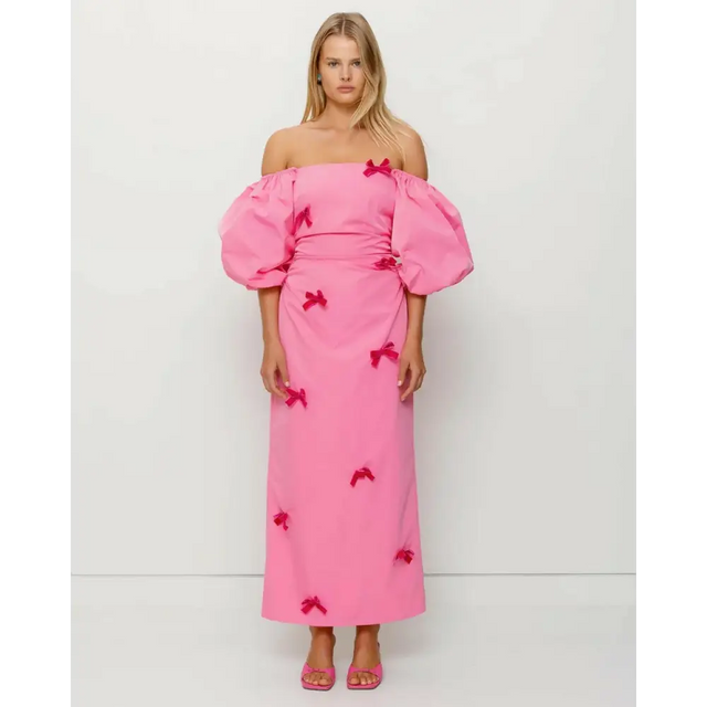 The Wolf Gang Amar Midi Dress - 10 / Pink - Dresses