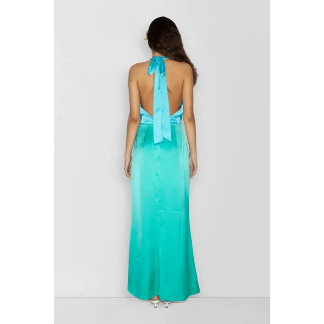 The Wolf Gang Oahu Slip Maxi Dress Aquamarine Size S & M - Dresses