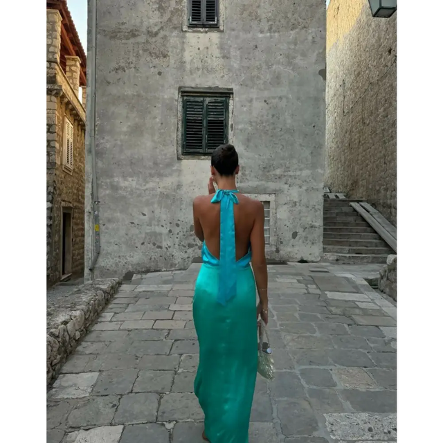 The Wolf Gang Oahu Slip Maxi Dress Green Size S / AU 8 - 8 / Green - Dresses