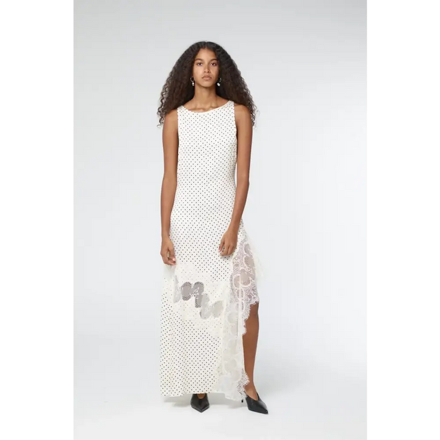 Third Form - Third Form Visions Lace Frill Dress - Cream Polka Dot - Dresses