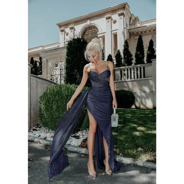 Tina Holly Lyla Gown In Navy - 6 / Blue - Dresses