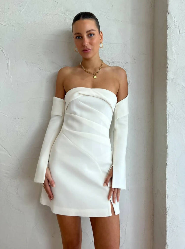 Tojha Mini Dress In Ivory - 6 / White - Dresses