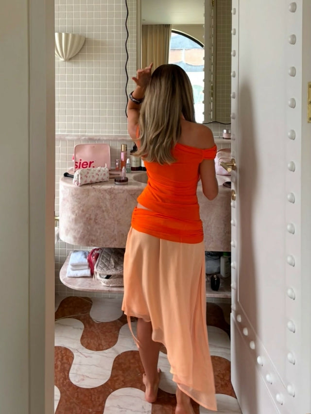 Desero Jacare Provence Orange Skirt & Top