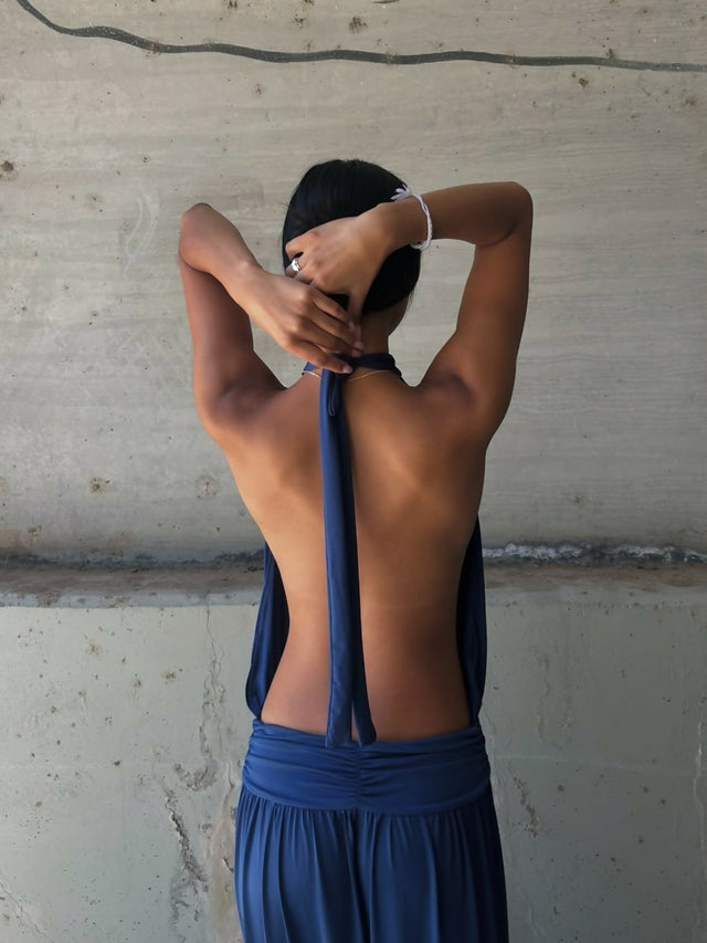 At First Sight Reef Backless Dress Blue Size 6,8