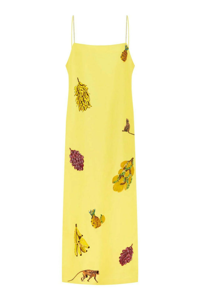 Alemais Diamond Dancer Midi Dress Yellow