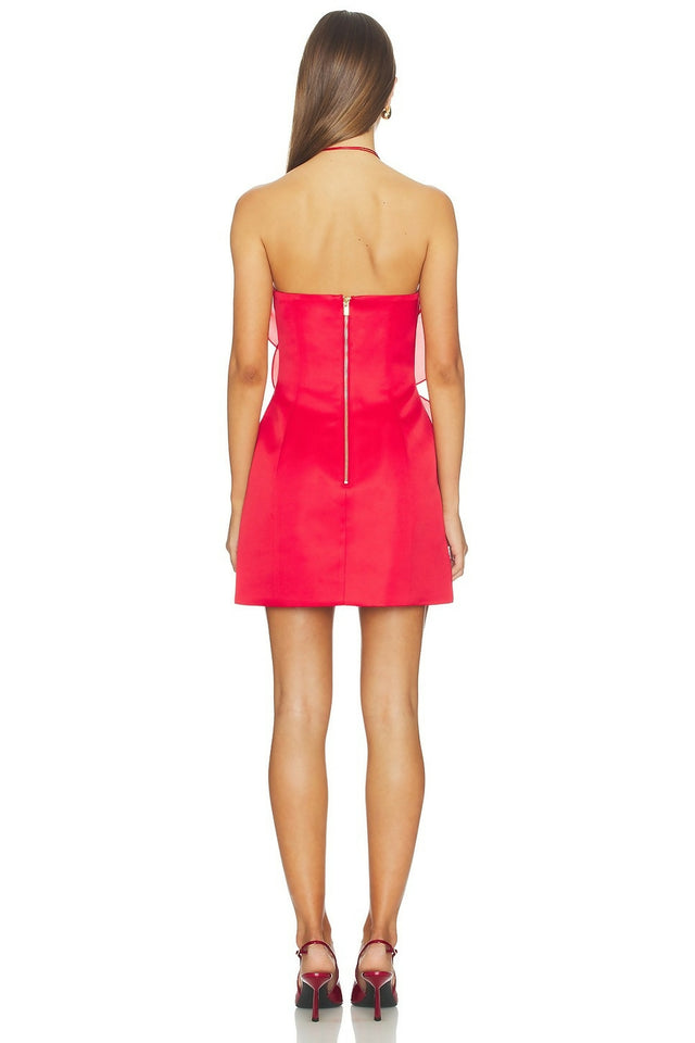 Leo Lin Floret Mini Dress Scarlet