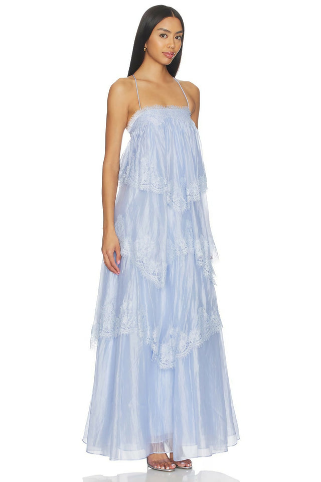 Aje Ophelia Lace Gown in French Blue