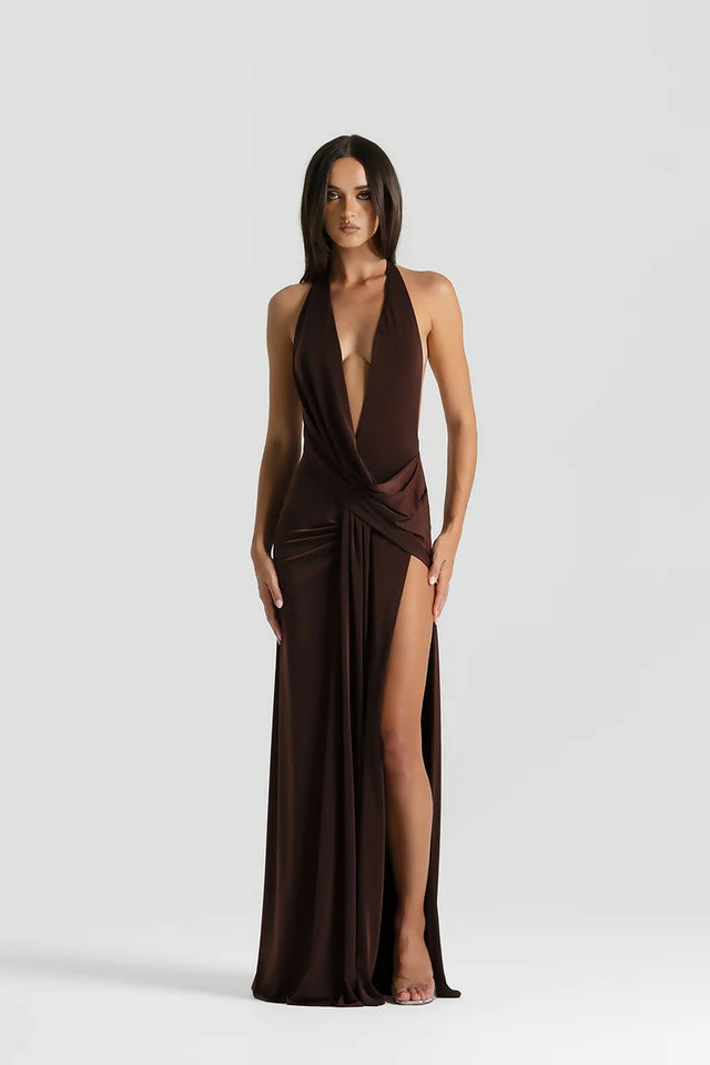 Natalie Rolt Winona Gown in Espresso