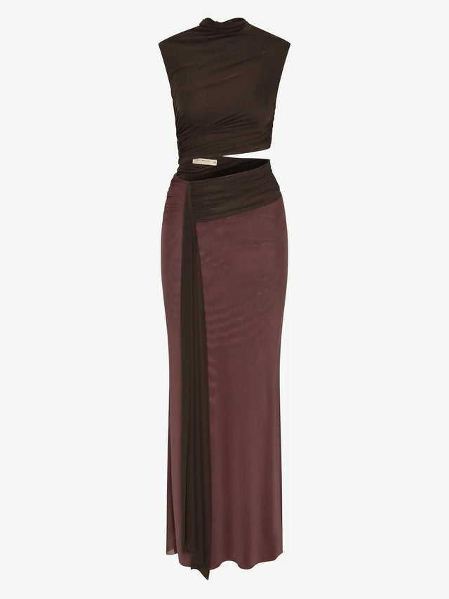 Bec & Bridge Conni Maxi Dress Brown Aubergine (8)