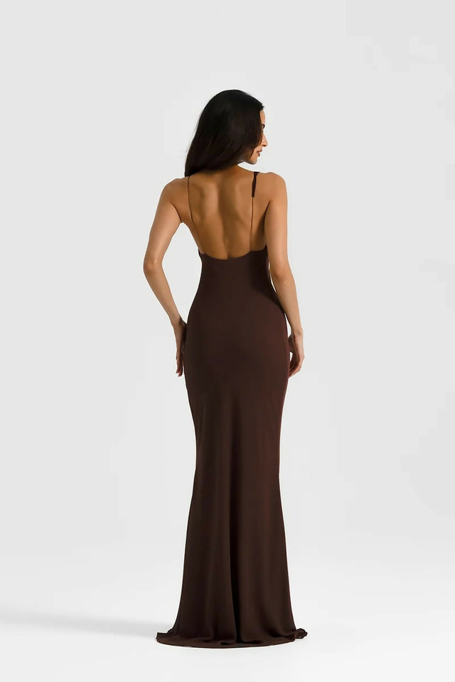 Natalie Rolt Hallie Gown in Espresso