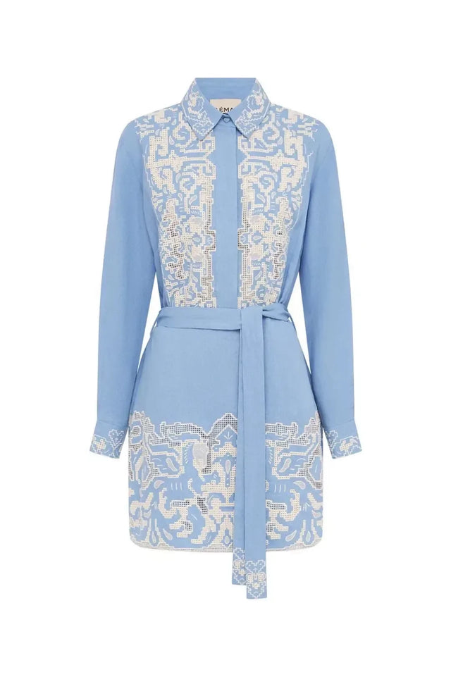 Alemais Arion Mini Dress Cornflower Blue