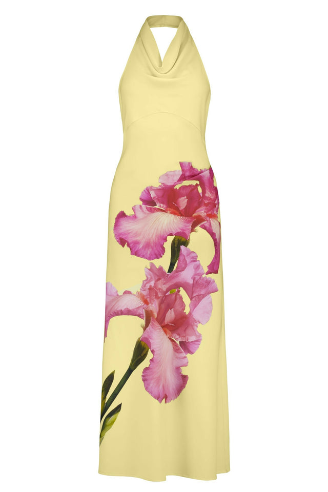 With Harper Lu Cowl Slip Dress in Iris Floral - Dresses