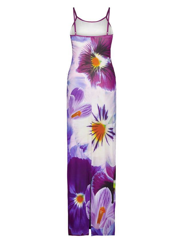 With Harper Lu Indigo Blossom Midi Dress - 8 / Indigo - Dresses