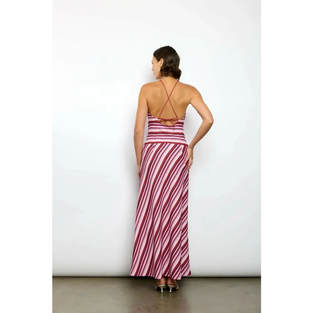 With Harper Lu Magenta Stripe Halter Size 8 - 8 / Multi - Dresses
