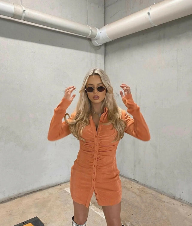 With Jean Andy Mini Dress - 8 / Orange - Dresses