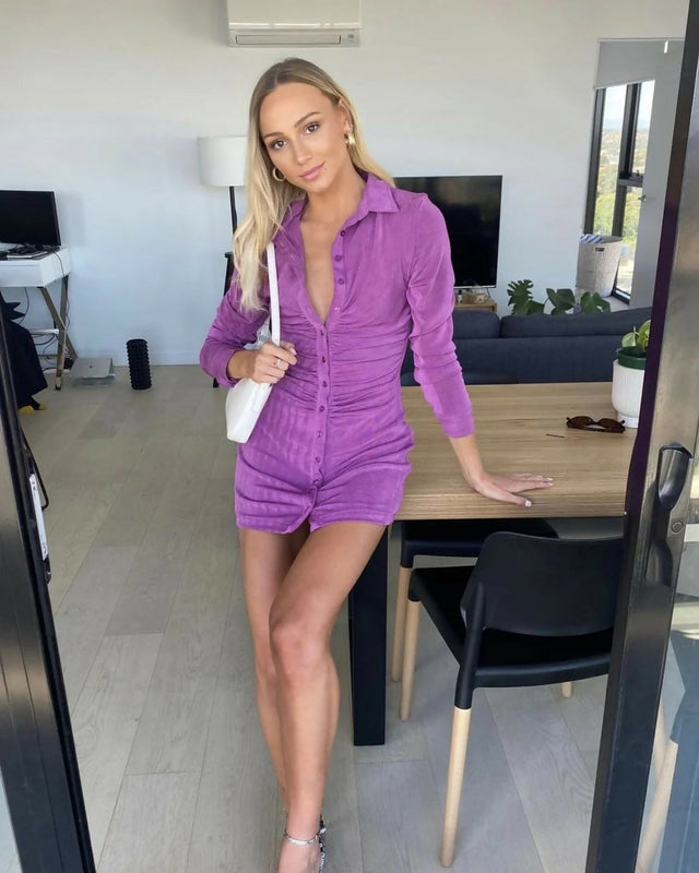 With Jean Andy Mini Purple - 8 / Purple - Dresses