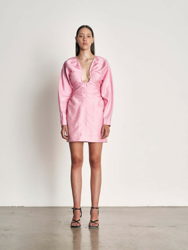 Wynn Hamlyn Zoe Mini Dress in Baby Pink - 10 / Pink - Dresses