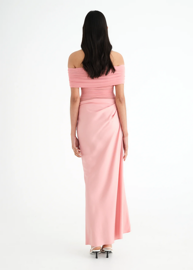 Benni Nico Off Shoulder Maxi Dress Candyfloss
